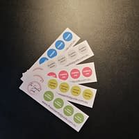 Individual cap stickers for essential oil bottles